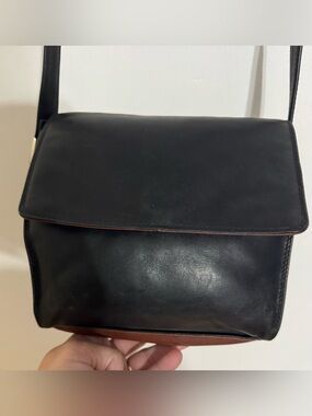 Derek Alexander Black & Brown Leather Crossbody Bag
